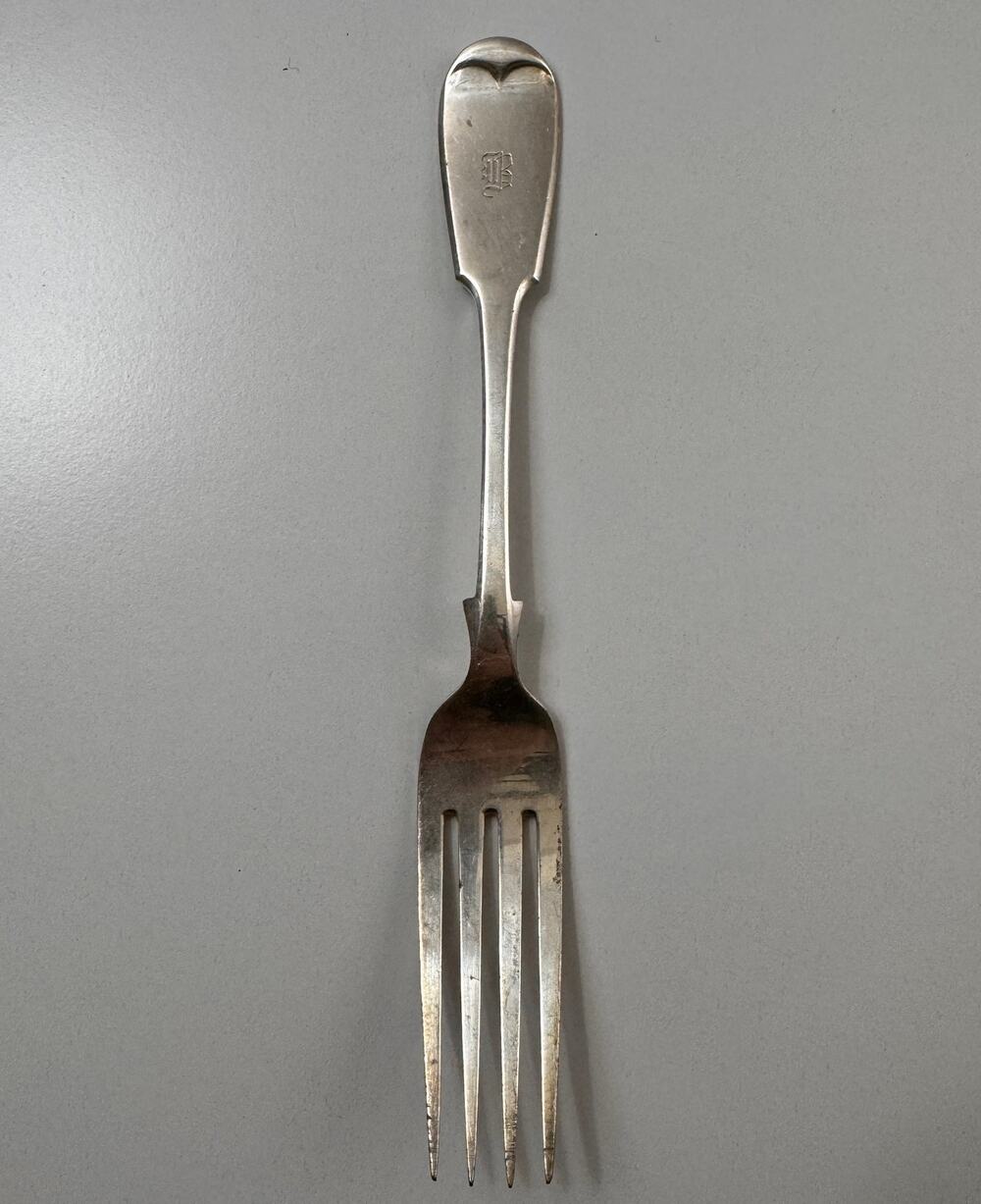 Elkington & Co Dinner Table Fork B Monogrammed Silver Stainless Steel Kitchen